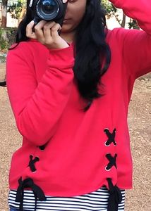 Trendy Red Hoodie For Winters