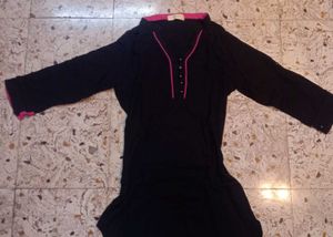 Black Tunic with Pink Trim