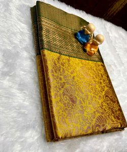 Elegant Yellow banarasi Saree