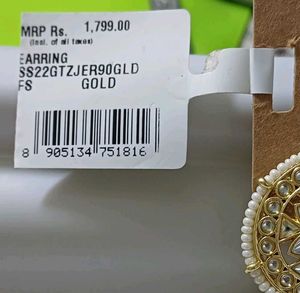 Global Desi Pearl Golden Jhumka Earrings