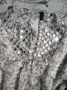 Floral Mirror Embellished Top