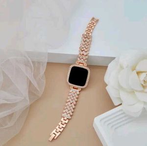 Rose Gold Crystal Smart Watch