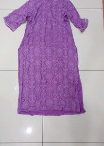Purple Cotton Suit Set For Women