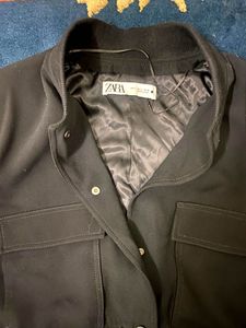 Button up Black Bomber Jacket