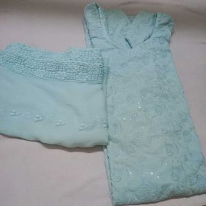 Light Blue Chikankari Suit