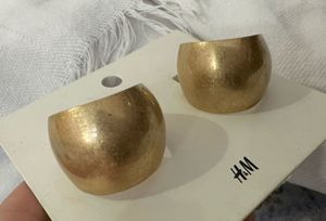 H&amp;M Wide Gold-Tone Hoop Earrings