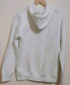 White Hoodie Sweatshirt ❤ Print For 36 Bust