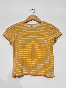 Striped Mustard Tee