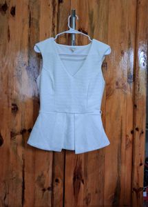 Chic White Peplum Top