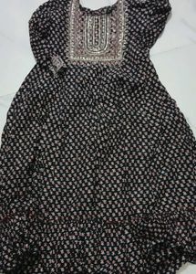 Black Floral Print frock