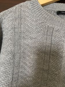 Gray Knit Cropped oversized Sweater (M)