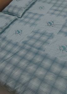 Blue Plaid Bedsheet Set