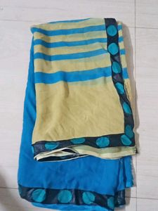 Blue & Yellow Saree