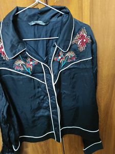 Zara Woman Embroidered Shirt