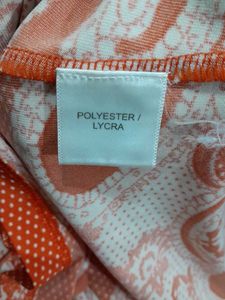 Orange Printed Dress For Women&#39;s