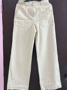 ZARA beige cargo-style trousers