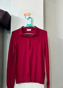 Lacoste Red Long Sleeve Top