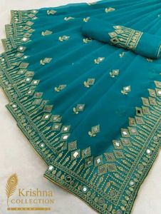 Elegant Mirror Work Saree