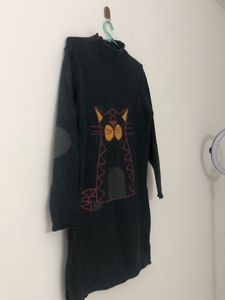 Black&amp; Grey  Woolen Tunic dress(Warm) Winter Wear For M-L Size