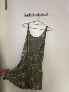 Floral Green Romper