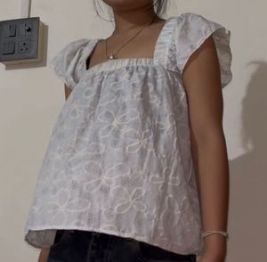 Print Square Neck Top