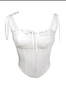 White Tie Detail Corset Top