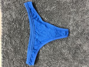 Blue Cotton Thong