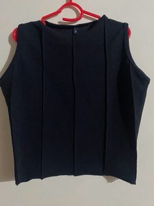 Black Half Sleeve Tank Top