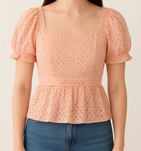 Pink Puff Sleeve Top