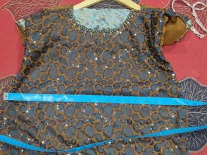 Brown Sequin Embellished Dress