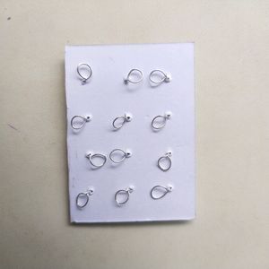 ✨925 Silver Black Stone Earrings/Nose Pin 1 Pair