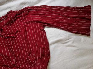 Red Top with White Thin Stripes