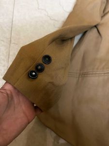 Tan Blazer with Black Lapel