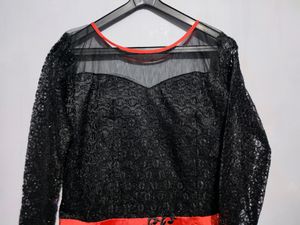 Black &amp; Coral Long Dress