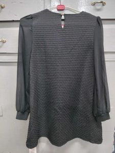 Textured Black Mini Dress