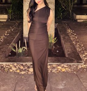 Brown Ruched Bodycon Dress 🤎