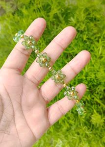 Dark Green Floral Bracelet