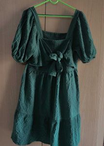 Green Tie- Mini Dress