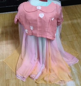 Chiffon Saree With Collar Blouse