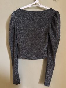 H&amp;M Shimmer Party Crop Top