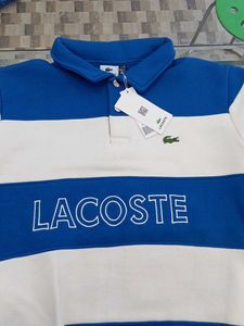 Lacoste Blue & White Striped Sweatshirt