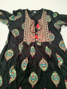 Black Paisley Embroidered Dress