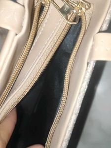 Sparkly Beige Top Handle Bag