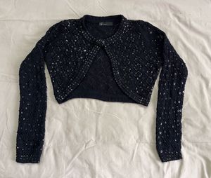 Black Sequin Bolero Jacket