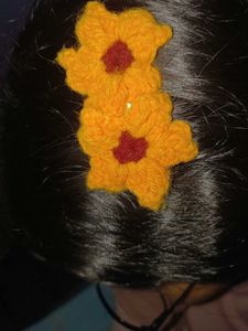 Crochet Sunflower Hair Clip
