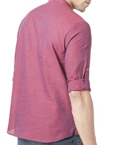 Men Solid Purple Short Kurta