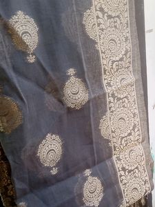 Grey Silk Dupatta