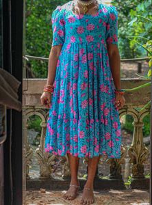 Floral Print Tiered Maxi Dress
