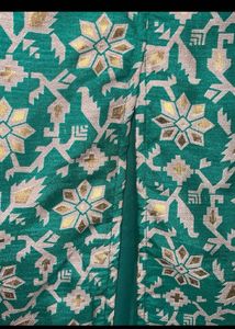 Branded Green-Golden Printed Stylish Dress