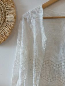 White Boho Shrug From Bali